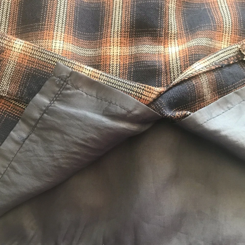 Navy & Brown New Concepts Plaid School-Girl style skirt. Fully lined size 12P - Picture 7 of 8